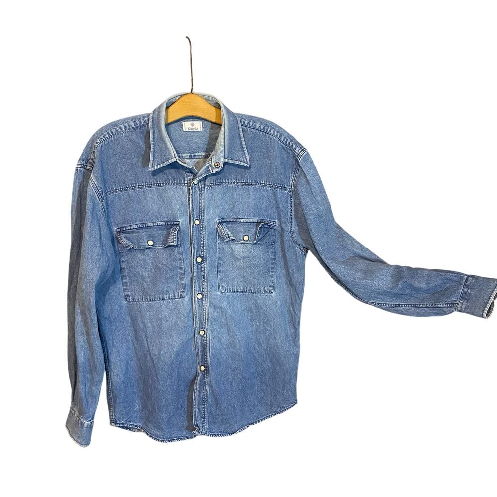 Vintage Zanella Made in Italy Denim Snap Shirt Western Workwear